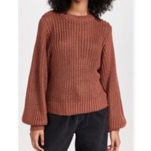 Z Supply Balloon Sleeve Rust Knit Sweater Size Medium